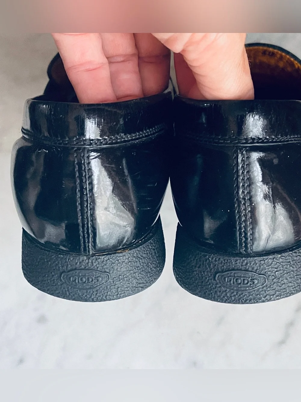 Size 38 (US 8) TOD’S Black Patent Leather Loafers